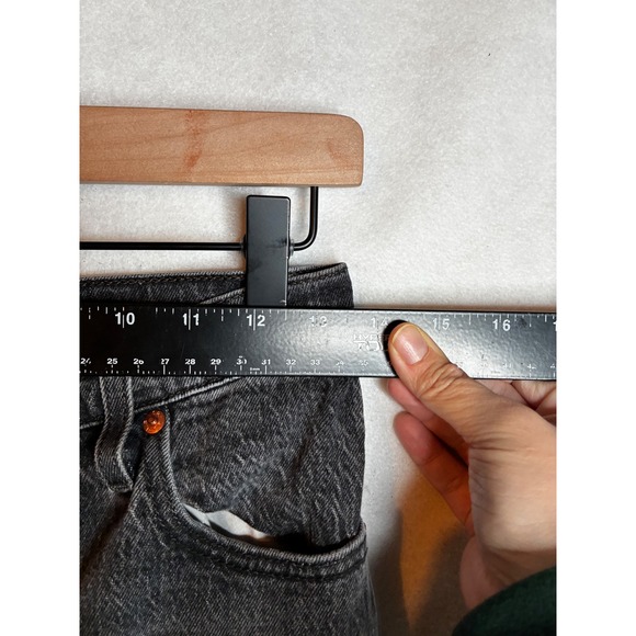 Levis Premium Ribcage Straight Jeans Washed Black High Rise Button Fly 26x30 - Picture 6 of 14